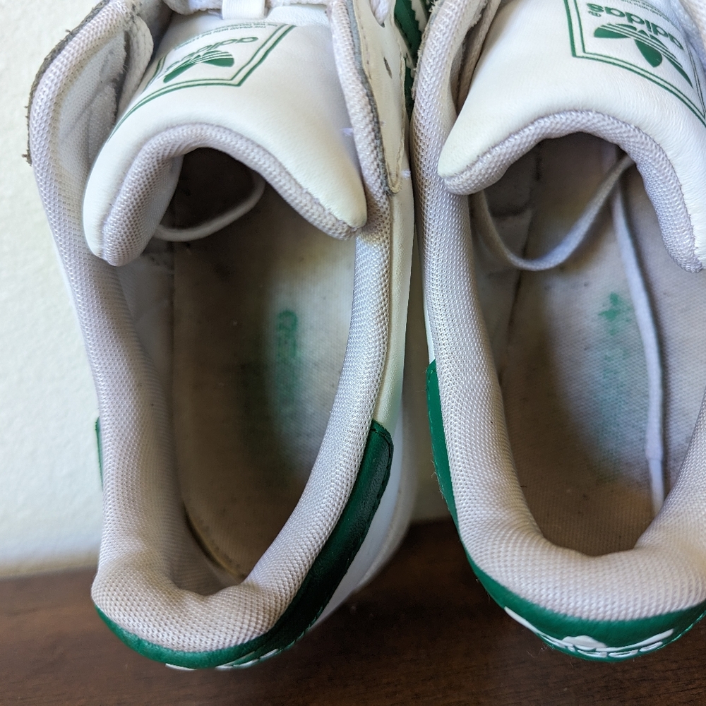 Adidas Superstar Original Men's Sneakers Cloud White Green Stripes Size 7 - Picture 9 of 11